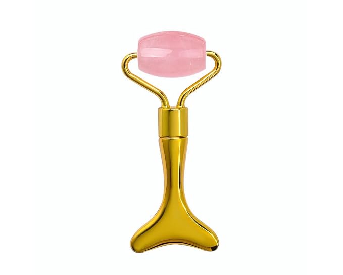 Rose Quartz+Gold Zinc Alloy