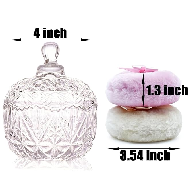 1 Beige 1 Pink Bow Puffs with Crown-Clear