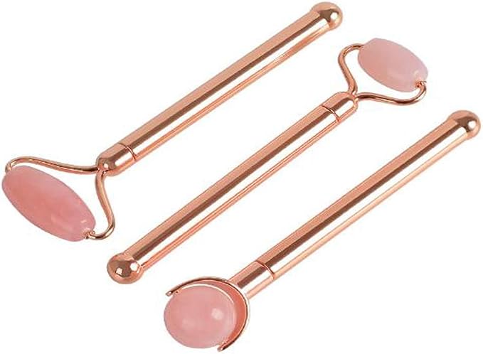 Rose Quartz With Gold Bar