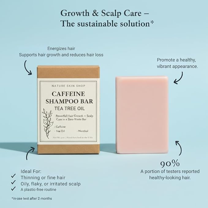 CAFFEINE HAIR LOSS ORGANIC SHAMPOO BAR WITH TEA TREE OI