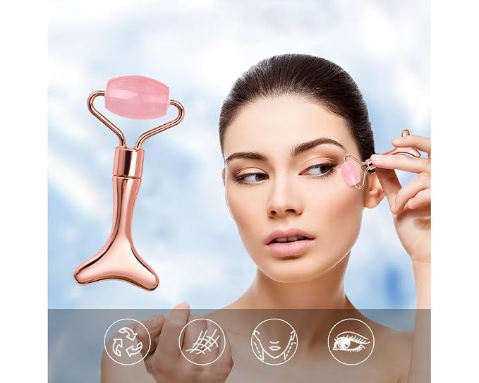 Rose Quartz+Rose Gold Zinc Alloy