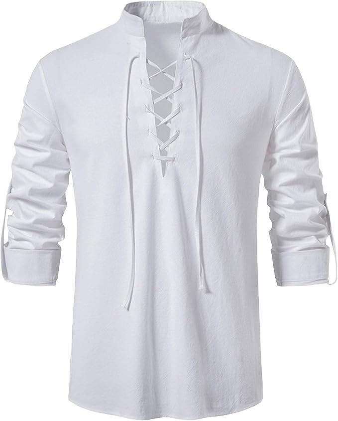 Mens Retro Viking Henley Shirt 08