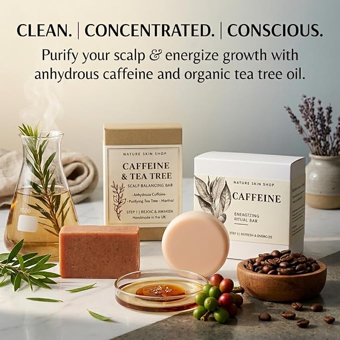 CAFFEINE HAIR LOSS ORGANIC SHAMPOO BAR WITH TEA TREE OI
