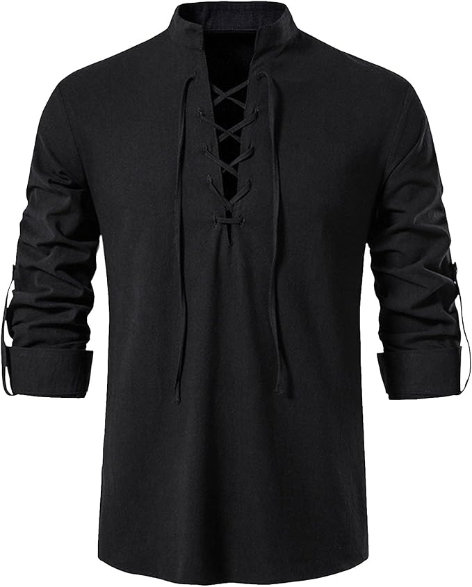 Mens Retro Viking Henley Shirt 07