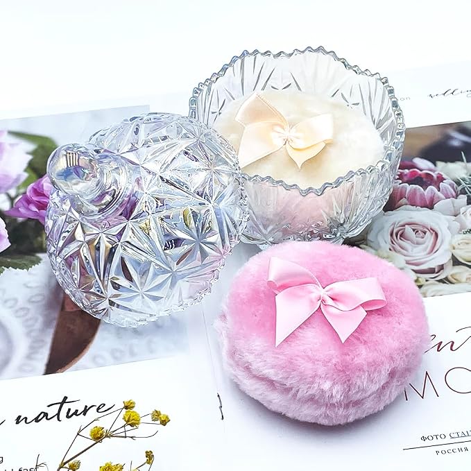 1 Beige 1 Pink Bow Puffs with Crown-Dazzling Color