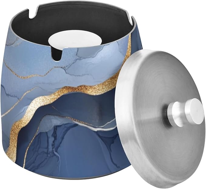 Marble Silver Navy Blue