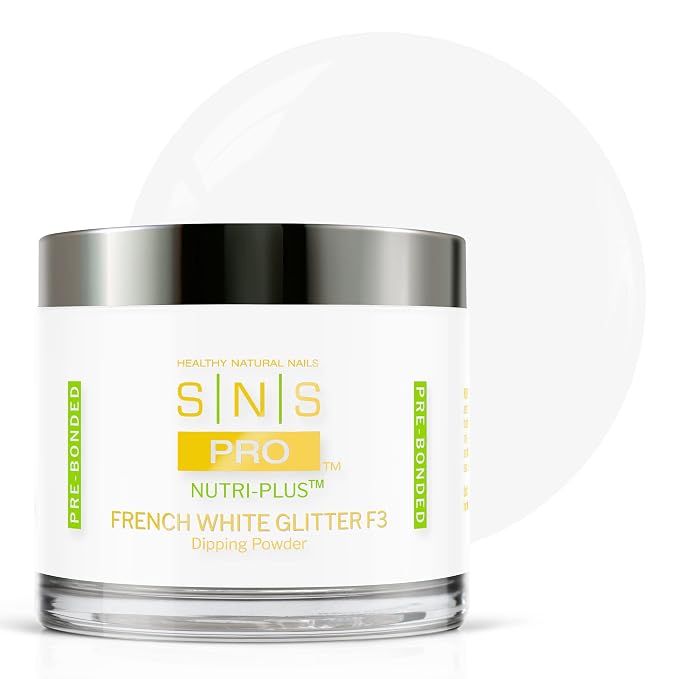 French White Glitter Dip Powder F3