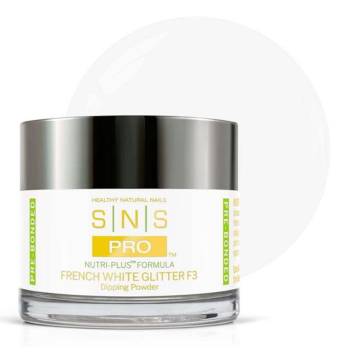 French White Glitter Dip Powder F3