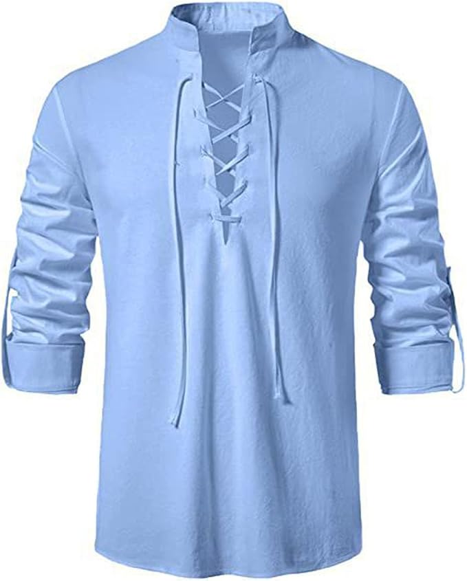 Mens Retro Viking Henley Shirt 06