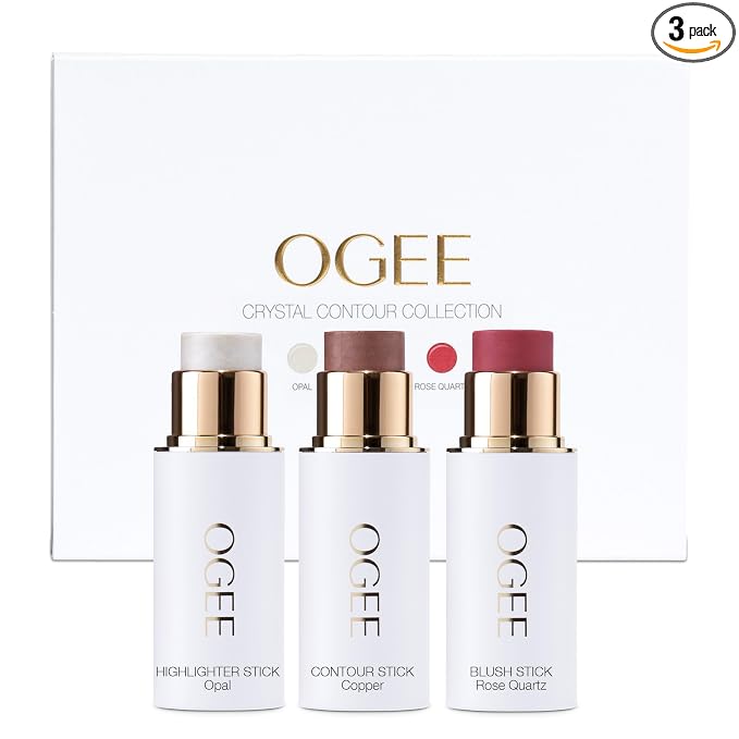 TRIO - CRYSTAL CONTOUR COLLECTION - COPPER, ROSE QUARTZ, OPAL