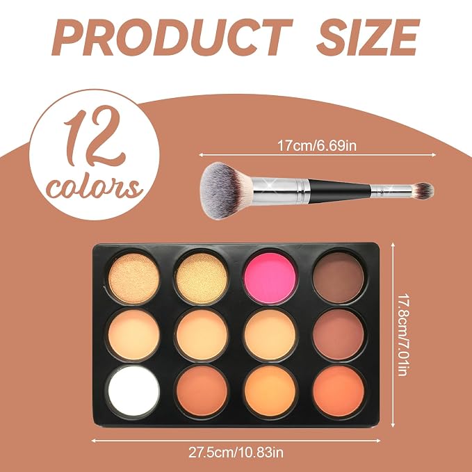 12 Colors Blush Contour Palette