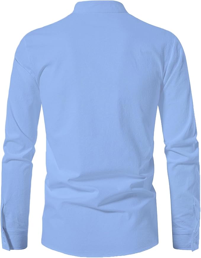 Mens Retro Viking Henley Shirt 06