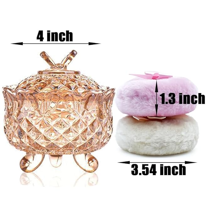 1 Beige 1 Pink Bow Puffs with Butterfly-Amber
