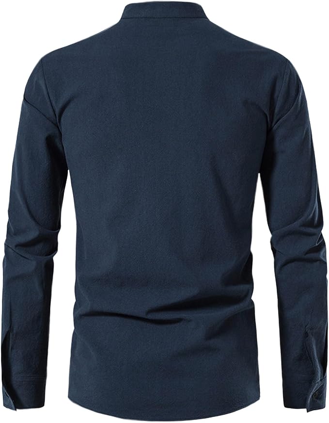 Mens Retro Viking Henley Shirt 03