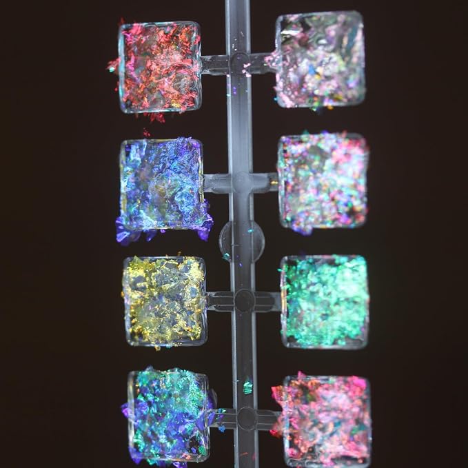 9 white chameleon flakes set