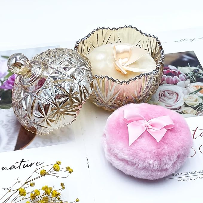 1 Beige 1 Pink Bow Puffs with Crown-Amber