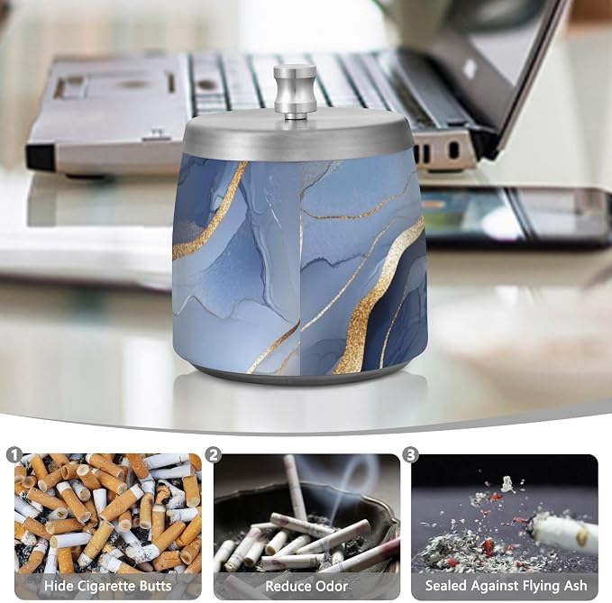 Marble Silver Navy Blue