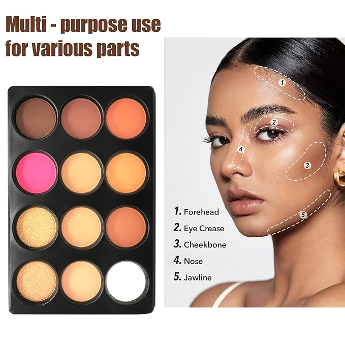 12 Colors Blush Contour Palette