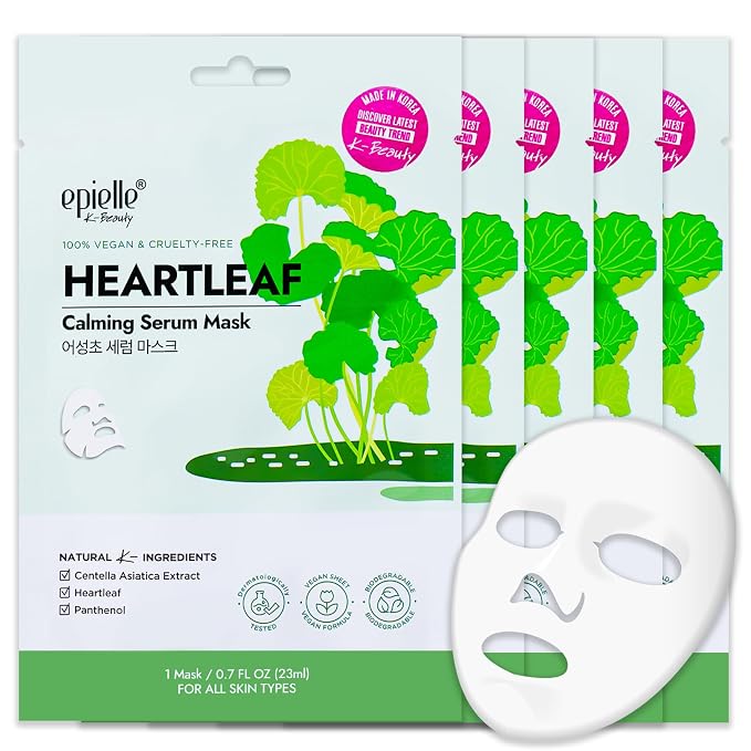Heartleaf Calming Serum Mask -5pk