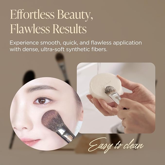 Soft bristles for sheer, natural glow