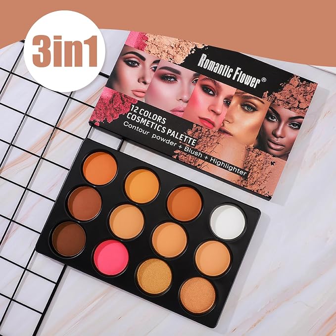 12 Colors Blush Contour Palette