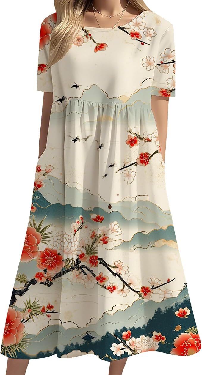 Floral Teal White