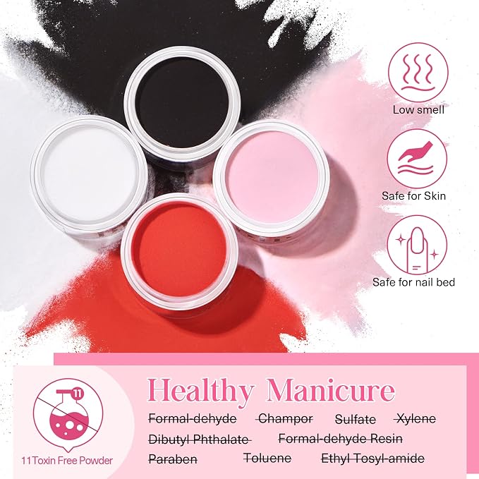 Clear Black Pink Red