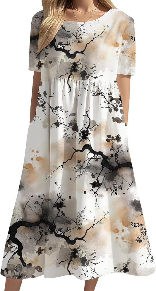 Floral Beige Red