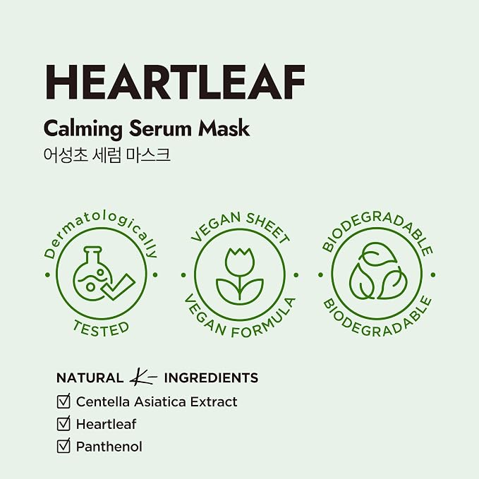 Heartleaf Calming Serum Mask -5pk