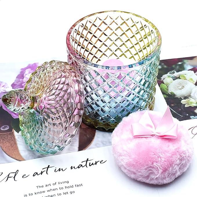 1 Handle 1 Bow Pink Puffs with Pointed Cylinder-Colorful-Large