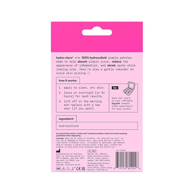 Pink Hydrocolloid Stars