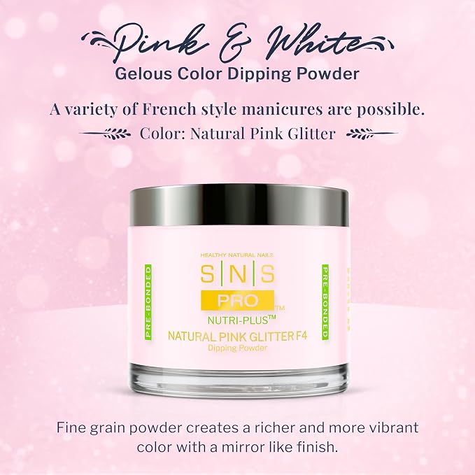 Natural Pink Glitter Dip Powder F4