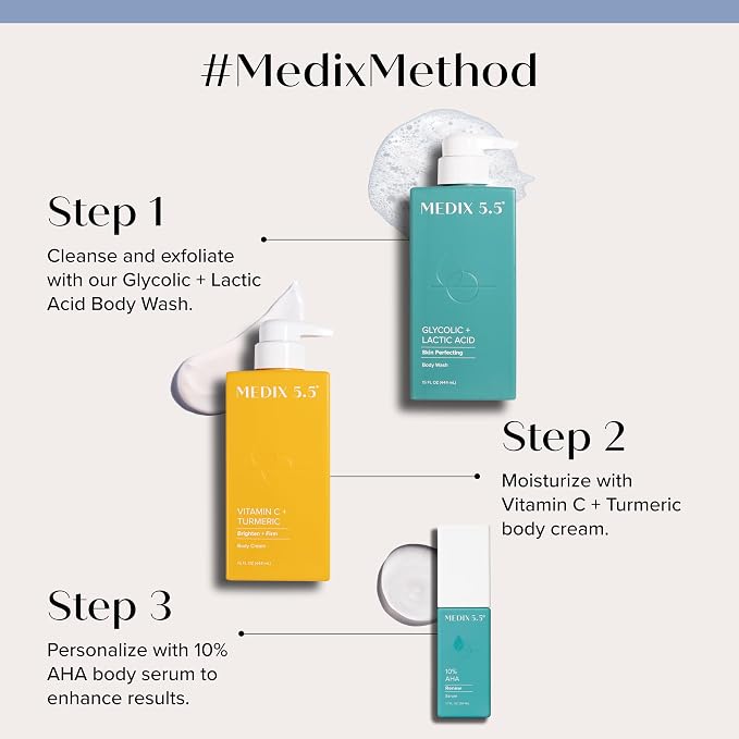Body Wash + Vitamin C Cream + Exfoliating AHA Serum