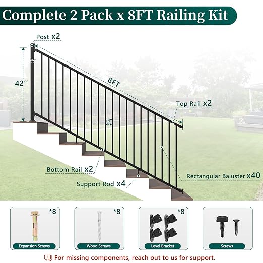 Stair 8ft - 2 Panel 2 Post