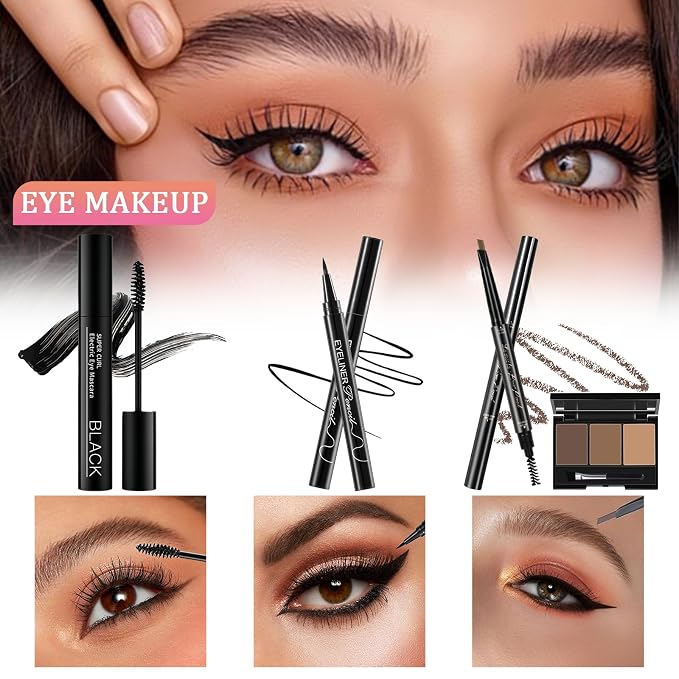 14 Colors Eyeshadow 02 + Eyebrow Powder + 2 Lip Gloss