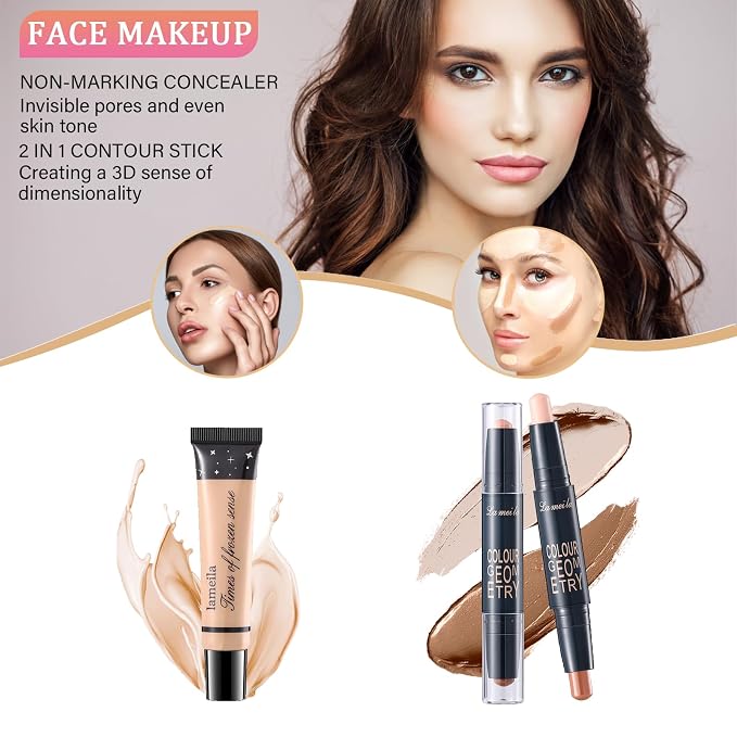 14 Colors Eyeshadow 01 + Eyebrow Powder + 2 Lip Gloss
