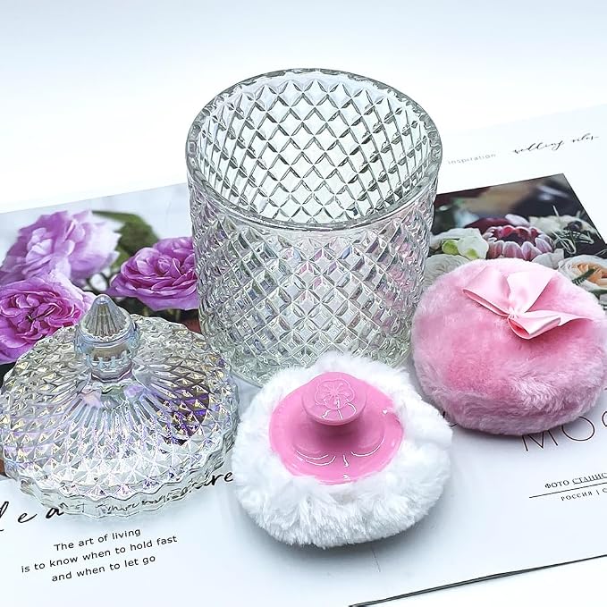 1 Handle 1 Bow Pink Puffs with Pointed Cylinder-Dazzling Colors-Large