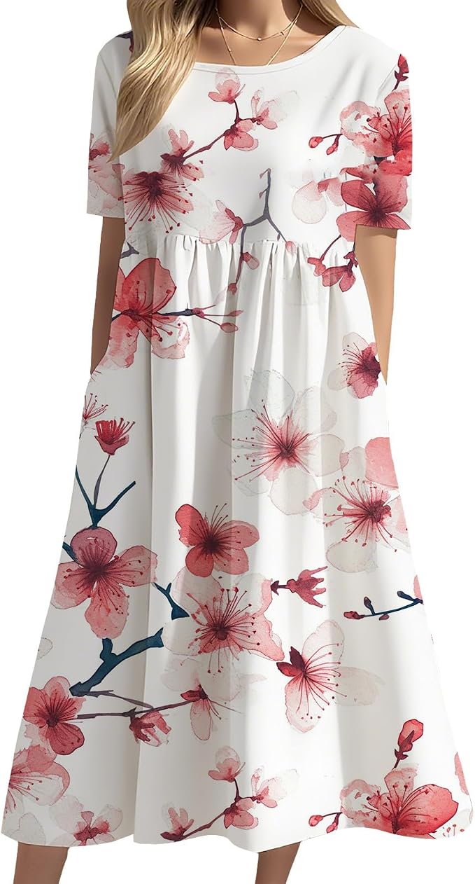 Floral Red Beige