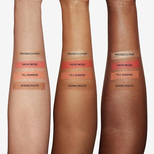 03 - Coral Saturation (Warm gold highlighter, coral blush, poppy pink blush, tan contour)