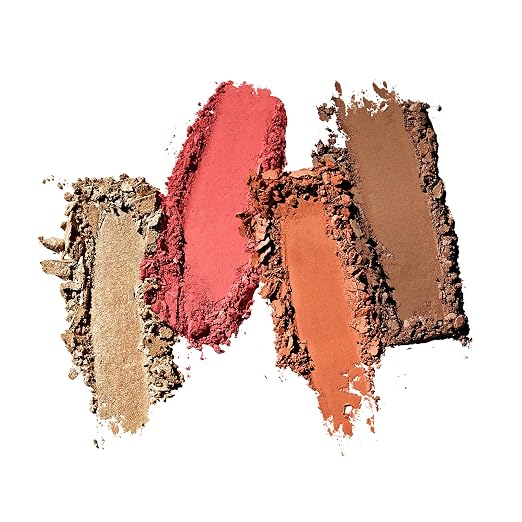 03 - Coral Saturation (Warm gold highlighter, coral blush, poppy pink blush, tan contour)