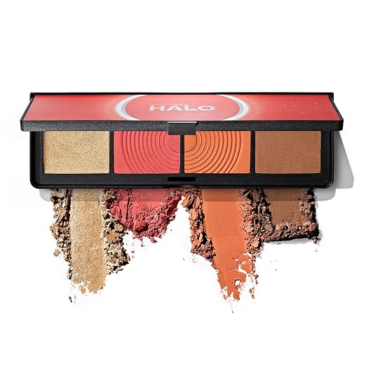 03 - Coral Saturation (Warm gold highlighter, coral blush, poppy pink blush, tan contour)