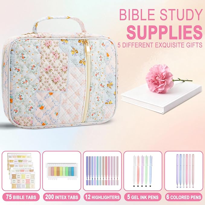 Bc-bible cover case with highlighters pens tabs