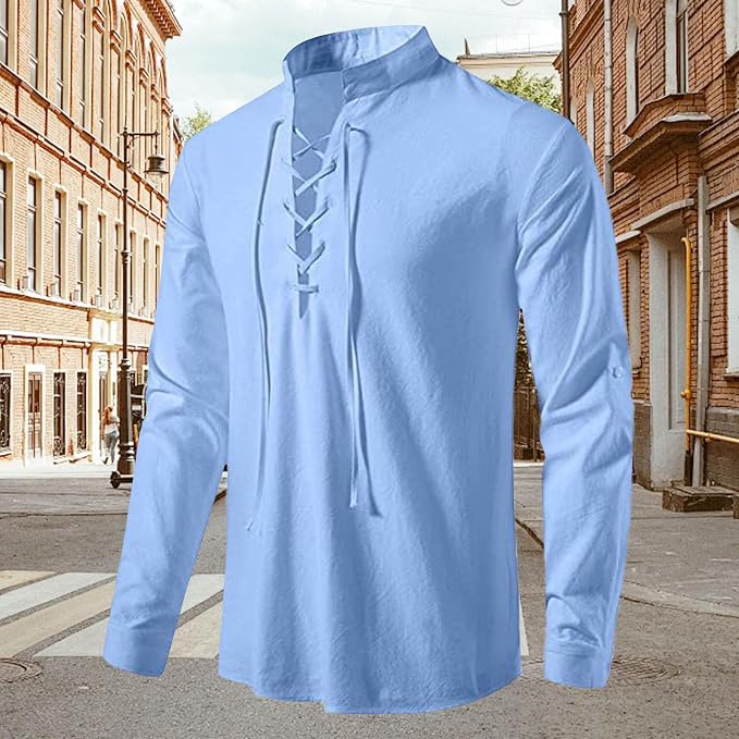 Mens Retro Viking Henley Shirt 06